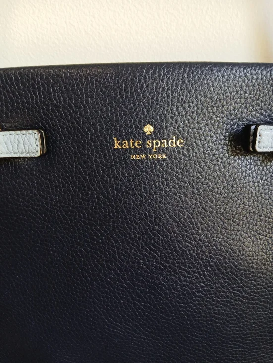 Kate Spade- Navy Blue/Light Blue-Two-toned-Pebbled Leather-Crossbody Bag - Picture 12 of 15